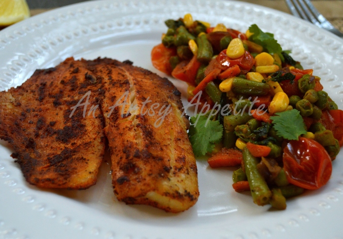 Grilled Fish with Easy Vegetable Medley Recipe