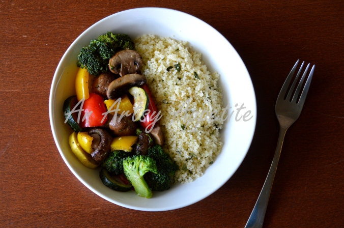 Herb-ed Couscous and Stir Fried Vegetables Recipe
